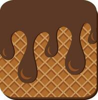 Sweet Choco Wafle Flat Pastel Illustration vector