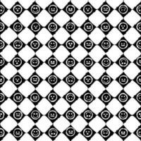 Grunge Chessboard Smiles Seamless Pattern vector