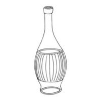 thin wine line bottle. modern simple lineart graphic art design isolated. illustration. vector