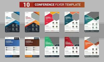 Modern and Creative corporate business conference flyer brochure template bundle. Abstract business conference event flyer, vector template set design. Annual report,Brochure design,book cover,leaflet