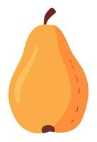 Simple doodle pear fruit. Vector Illustration