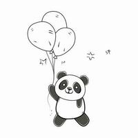 Cute little panda. Vector Illustration