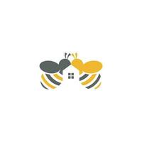 logotipo de la casa de la abeja vector