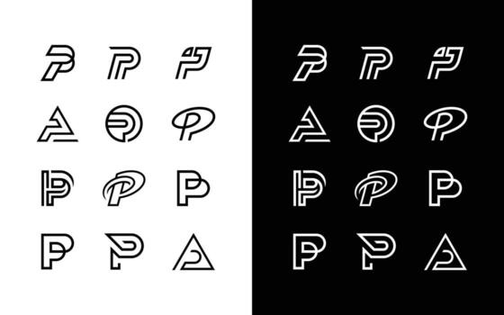 Vector graphic of abstract initial letter P design template editable resizable EPS 10