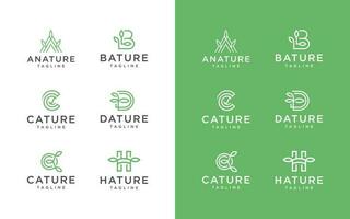 Vector graphic of leaf letter logo design template editable resizable EPS 10.