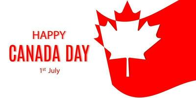 Happy Canada Day background with red maple leaf vector