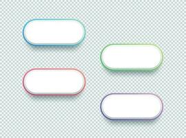 Vector 3d Shape White Text Box Elements Set of Four