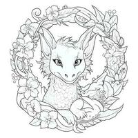 Cute Dragon Coloring Book Pages vector