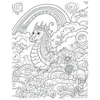 Cute Dragon Coloring Book Pages vector