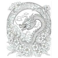 Cute Dragon Coloring Book Pages vector