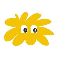 amarillo estrella dibujos animados emoji cara personaje dos ojo. vector ilustración aislado en blanco antecedentes