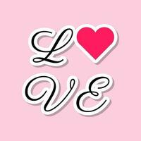 LOVE word romantic emotional text icon banner template design vector