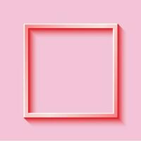 3D Paper Cut Out Square Frame with Pink Red Background vector