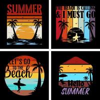 summer t-shirt design, hello summer, the beach is calling and i must go vector