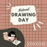 national drawing day suitable for social media post vector