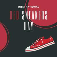 international red sneakers day poster suitable for social media post vector