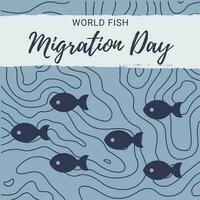 un póster para mundo pescado migración día. vector