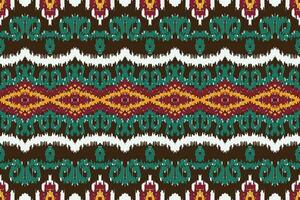 African Ikat seamless pattern embroidery background. geometric ethnic oriental pattern traditional. Ikat Aztec style abstract vector illustration. design for print texture,fabric,saree,sari,carpet.