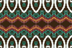 African Ikat seamless pattern embroidery background. geometric ethnic oriental pattern traditional. Ikat Aztec style abstract vector illustration. design for print texture,fabric,saree,sari,carpet.