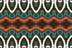 African Ikat seamless pattern embroidery background. geometric ethnic oriental pattern traditional. Ikat Aztec style abstract vector illustration. design for print texture,fabric,saree,sari,carpet.