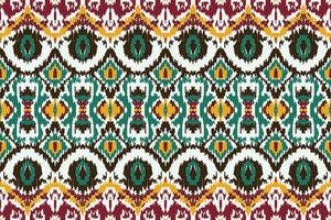 African Ikat seamless pattern embroidery background. geometric ethnic oriental pattern traditional. Ikat Aztec style abstract vector illustration. design for print texture,fabric,saree,sari,carpet.