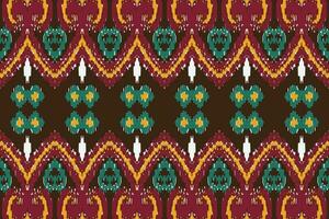 African Ikat seamless pattern embroidery background. geometric ethnic oriental pattern traditional. Ikat Aztec style abstract vector illustration. design for print texture,fabric,saree,sari,carpet.