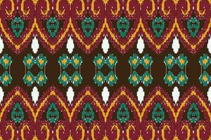 African Ikat seamless pattern embroidery background. geometric ethnic oriental pattern traditional. Ikat Aztec style abstract vector illustration. design for print texture,fabric,saree,sari,carpet.
