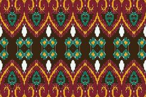 African Ikat seamless pattern embroidery background. geometric ethnic oriental pattern traditional. Ikat Aztec style abstract vector illustration. design for print texture,fabric,saree,sari,carpet.