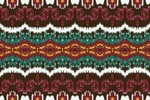 African Ikat seamless pattern embroidery background. geometric ethnic oriental pattern traditional. Ikat Aztec style abstract vector illustration. design for print texture,fabric,saree,sari,carpet.