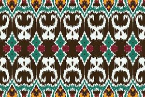 African Ikat paisley pattern embroidery background. geometric ethnic oriental pattern traditional. Ikat Aztec style abstract vector illustration. design for print texture,fabric,saree,sari,carpet.
