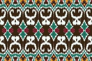 African Ikat paisley pattern embroidery background. geometric ethnic oriental pattern traditional. Ikat Aztec style abstract vector illustration. design for print texture,fabric,saree,sari,carpet.