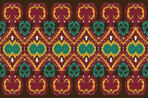 African Ikat paisley pattern embroidery background. geometric ethnic oriental pattern traditional. Ikat Aztec style abstract vector illustration. design for print texture,fabric,saree,sari,carpet.