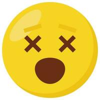 Crossed eyes face expression character emoji flat icon. vector