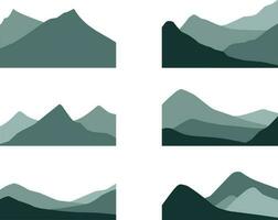 conjunto de montañas. conjunto de montañas iconos plano estilo. vector ilustración aislado en blanco antecedentes.