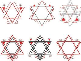 Set of sacred geometry symbols on white background. Vector Illustration.