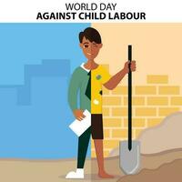 illustration vector graphic of children are working and studying in different settings, perfect for international day, world day against child labour, celebrate, greeting card, etc.