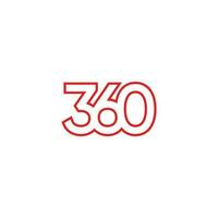 360 Number Logo Design Icon Vector Symbol, 360 degree minimalist logotype design template