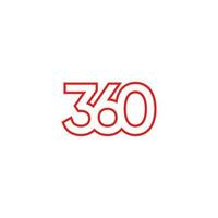 360 Number Logo Design Icon Vector Symbol, 360 degree minimalist logotype design template