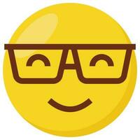 Nerd face expression character emoji flat icon. vector