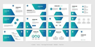 minimal business slides presentation layout template vector