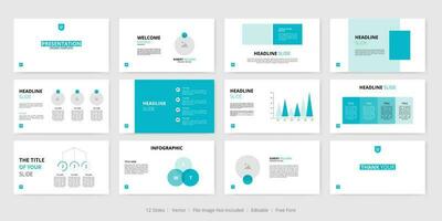 minimal business slides presentation layout template vector