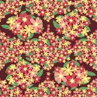 Fantasy seamless floral pattern with blue, pink, purple, red, orange flowers and leaves. Elegant template for fashion vector