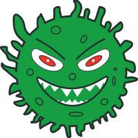 corona virus dibujos animados vector ilustración con cara