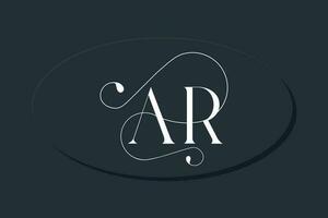 AR RA letter mark typography ligature style logo design template vector