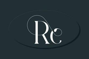 RE lettermark ligature style logo design template vector