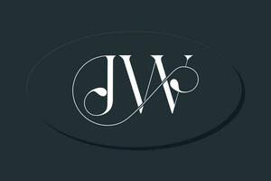 JW typography ligature style logo design template vector