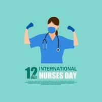 International Nurses Day. Vector illustration. Suitable for Poster, Banners, campaign and greeting card.