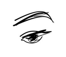 beauty logo. eye icon. eyelash extensions and make-up - art style vector illustration