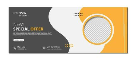 Banner design template. Usable for banner, cover and header. Vector illustration