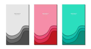 Vector vertical flyer with waves. Set of templates for business brochures, page layout, media story. Abstract design